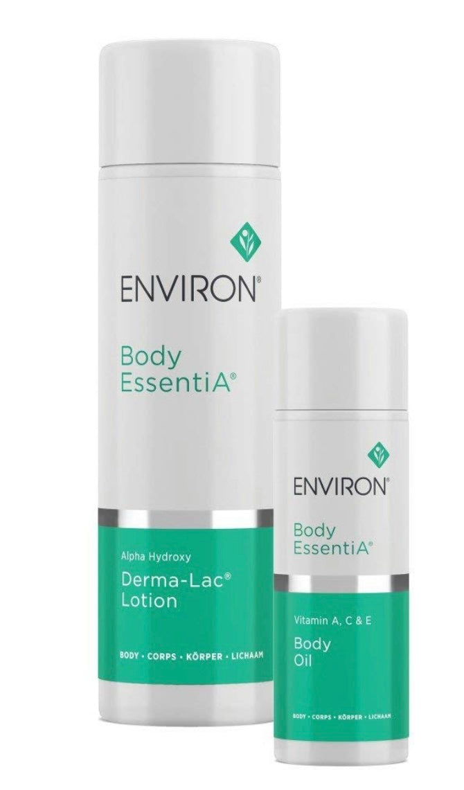 Environ Body EssentiA Vitamin A, C, E body oil Forte & Alpha Hydroxy Derma Lac Lotion Bundle